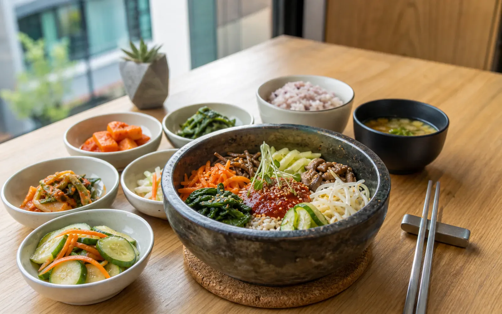 Editorial illustration for Vegetarian-Friendly Korean Food for Visitors